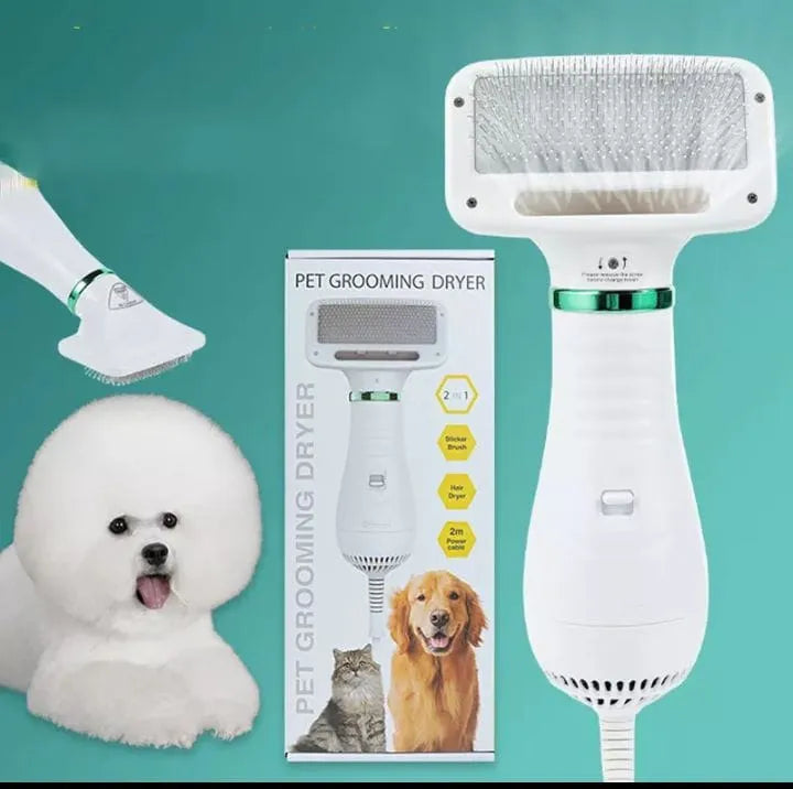 Secador de Pelo para Mascotas 2 en 1 – Cepillo y Secador Eléctrico