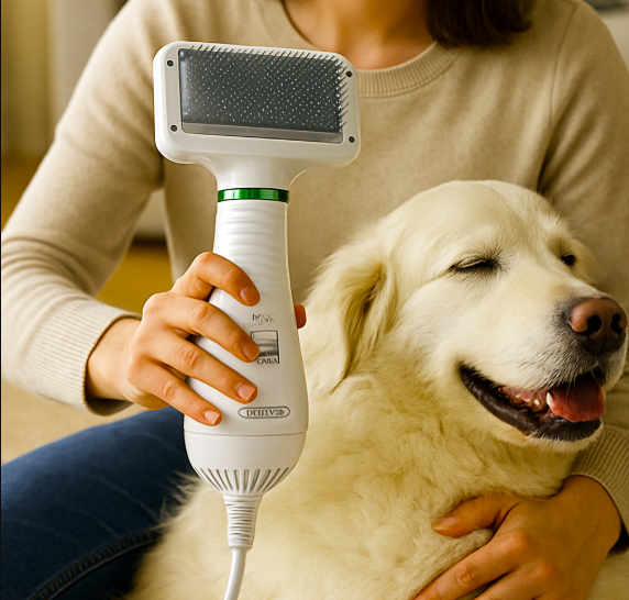 Secador de Pelo para Mascotas 2 en 1 – Cepillo y Secador Eléctrico
