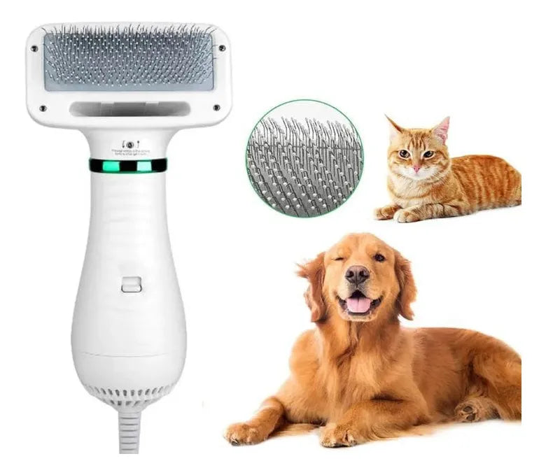 Secador de Pelo para Mascotas 2 en 1 – Cepillo y Secador Eléctrico