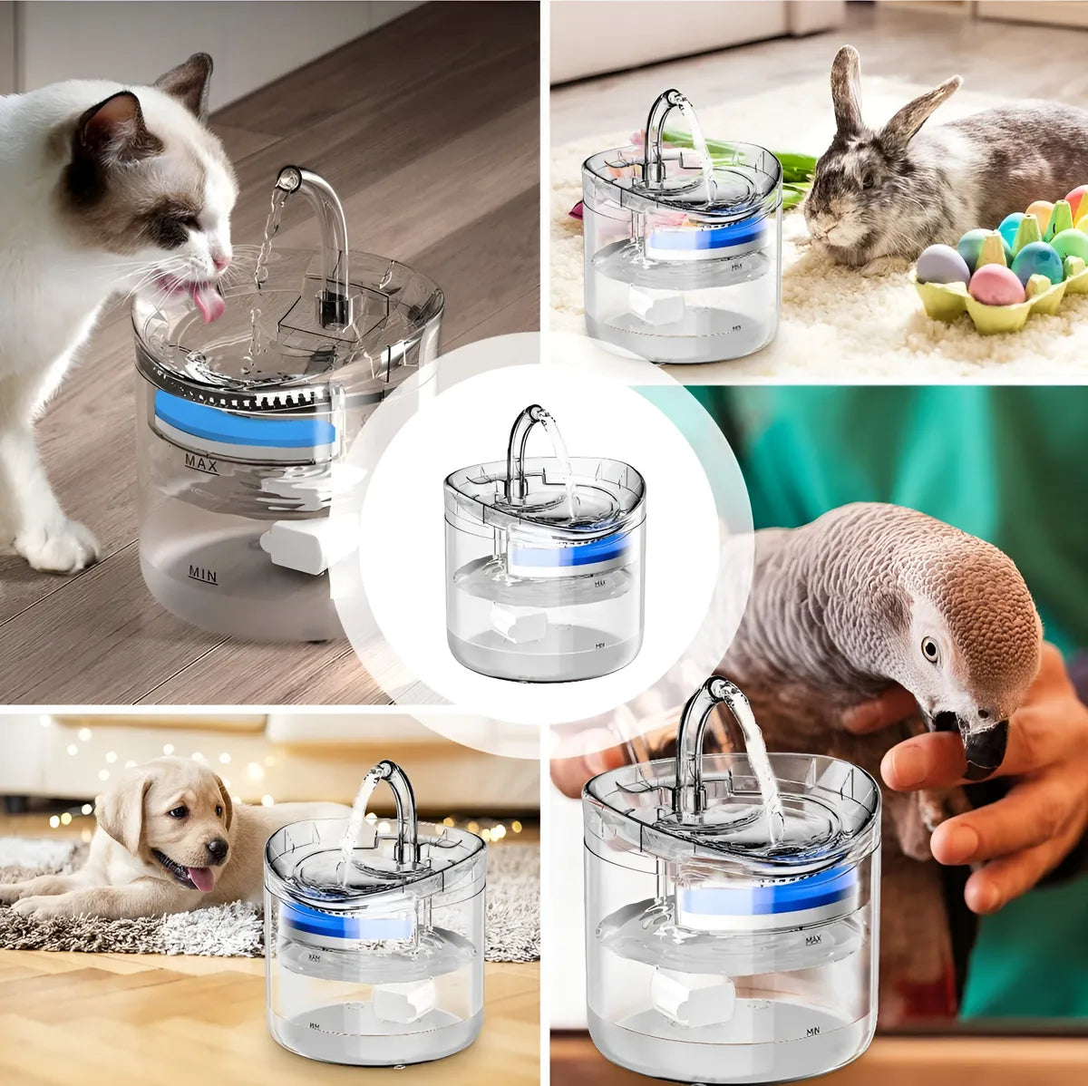 Dispensador de Agua Eléctrico para Mascotas – Automático, Silencioso y con Filtro